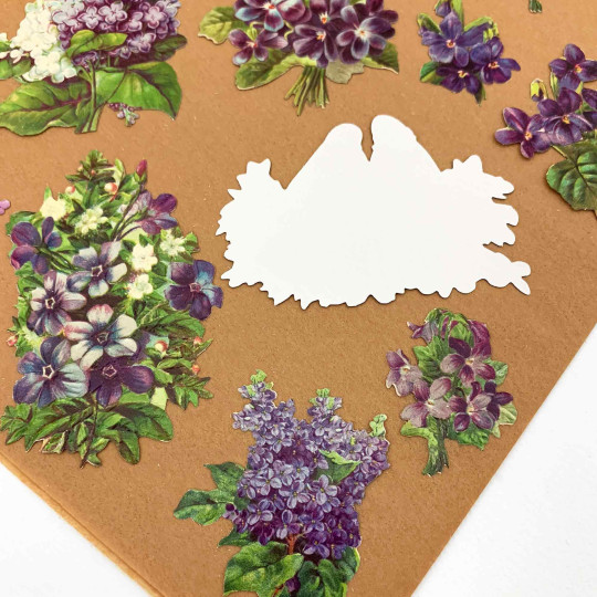 Beautiful Violets Loose Flowers Paper Scrap Pack